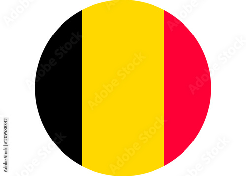 Belgian Flag in Circular Design