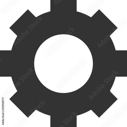 Single Black Gear Icon for Settings