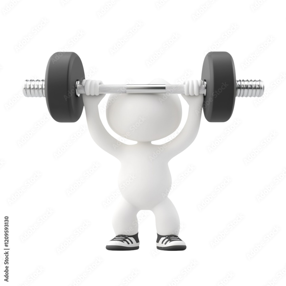 White Figure Lifting Weights Strength Training Exercise Fitness Powerlifting Gym Workout White Figure Lifting Weights Strength Training Exercise Fitness Powerlifting Gym Workout
