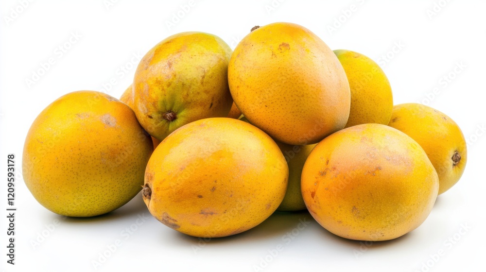 A cluster of ripe, juicy mangoes with golden skins, Their tropical aroma hinting at their sweet A cluster of ripe, juicy mangoes with golden skins, Their tropical aroma hinting at their sweet