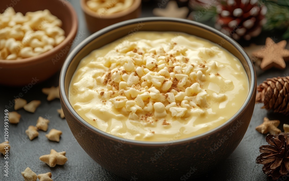 A bowl of creamy macaroni and cheese accompanied by a side of crunchy nuts, showcasing a delicious and comforting meal. A bowl of creamy macaroni and cheese accompanied by a side of crunchy nuts, showcasing a delicious and comforting meal.
