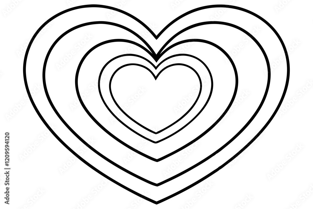 Elegant Layered Heart Line Art Collection Elegant Layered Heart Line Art Collection