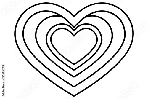 Elegant Layered Heart Line Art Collection
