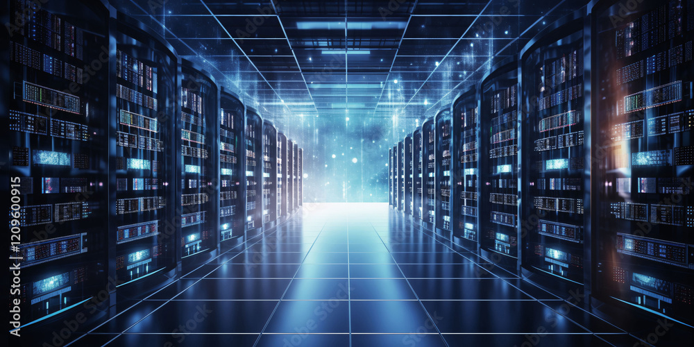 Connection network in servers data center room storage systems Connection network in servers data center room storage systems