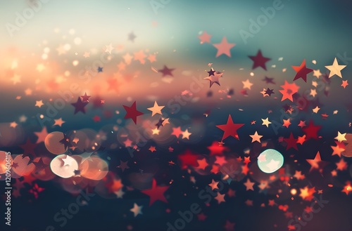 Wallpaper Mural A playful night sky illustration with cute glowing stars and colorful confetti spread across a dark background The abstract starry galaxy design is perfect for a children s book cover wallpaper Torontodigital.ca