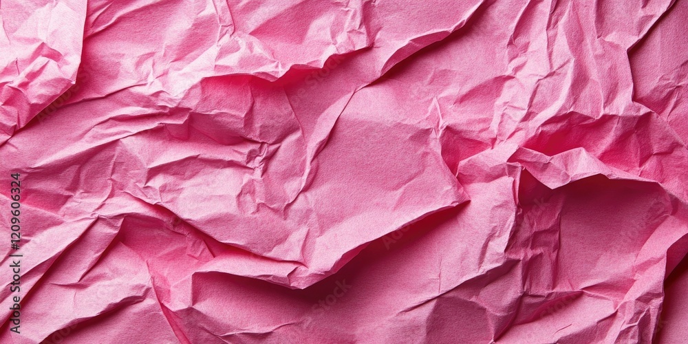 Crumpled pink paper texture background with varying shades of soft pink, showcasing deep folds and creases for a stylish, abstract look. Crumpled pink paper texture background with varying shades of soft pink, showcasing deep folds and creases for a stylish, abstract look.
