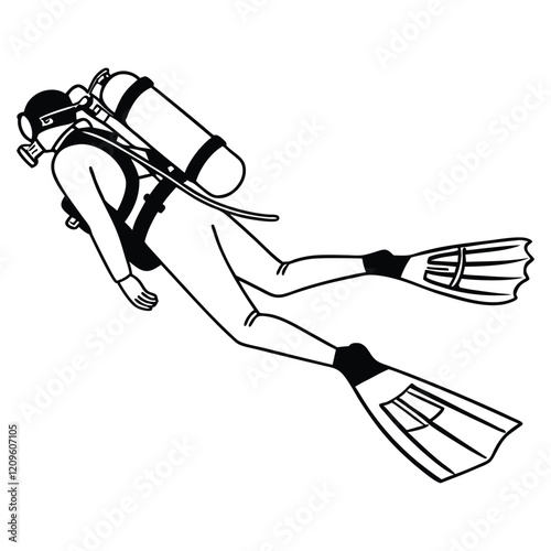 Underwater Diving Clipart Vector Art
