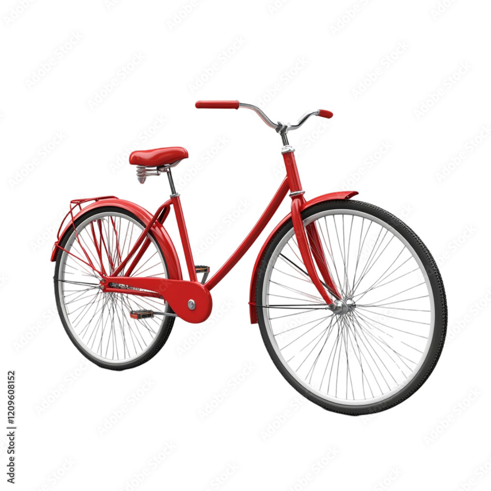Fototapeta premium Classic Red Bicycle Retro Wheels Transportation Ride Fun