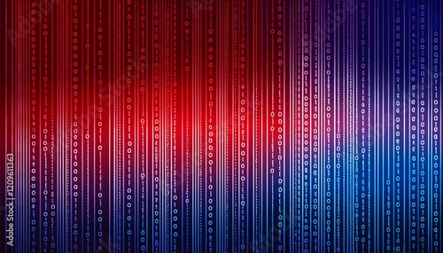 Generated imageMathematical series, matrix texture background in shades of blue and red