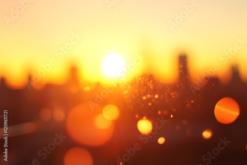 Bokeh Effect in City Lights During Summer Heatwave