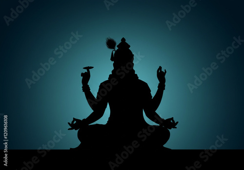 Lord Vishnu Silhouette in C...