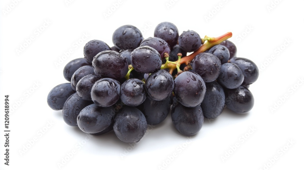A cluster of succulent grapes with plump, glossy skins, Each grape glistening with freshness A cluster of succulent grapes with plump, glossy skins, Each grape glistening with freshness