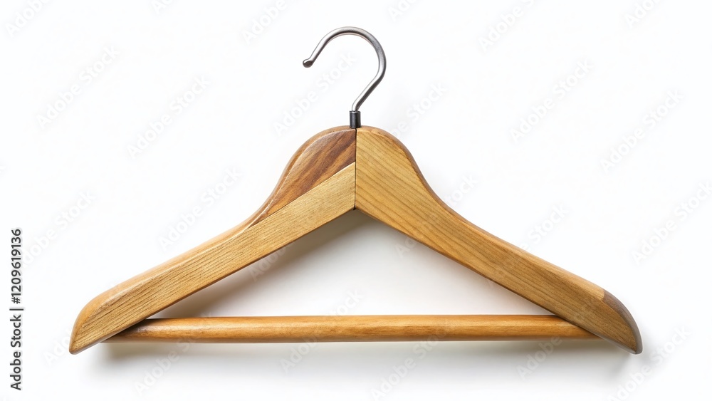Cute Wooden Child Clothes Hanger Isolated on White Background - Perfect for Kids' Room Decor Cute Wooden Child Clothes Hanger Isolated on White Background - Perfect for Kids' Room Decor