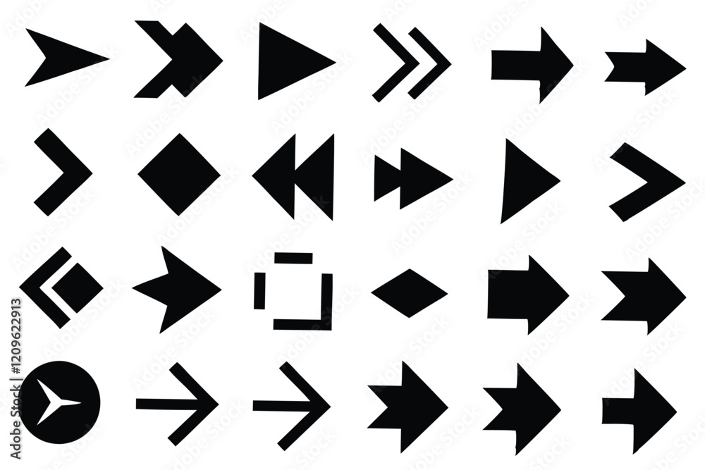 set of Different Right arrow icon white background set of Different Right arrow icon white background