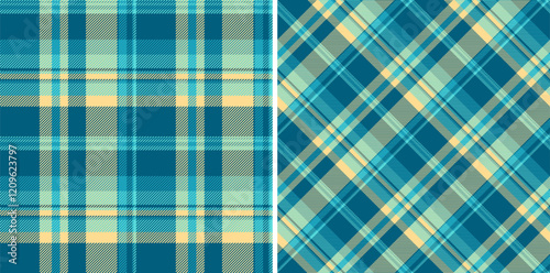 Background tartan check of vector pattern plaid with a fabric texture seamless textile.
