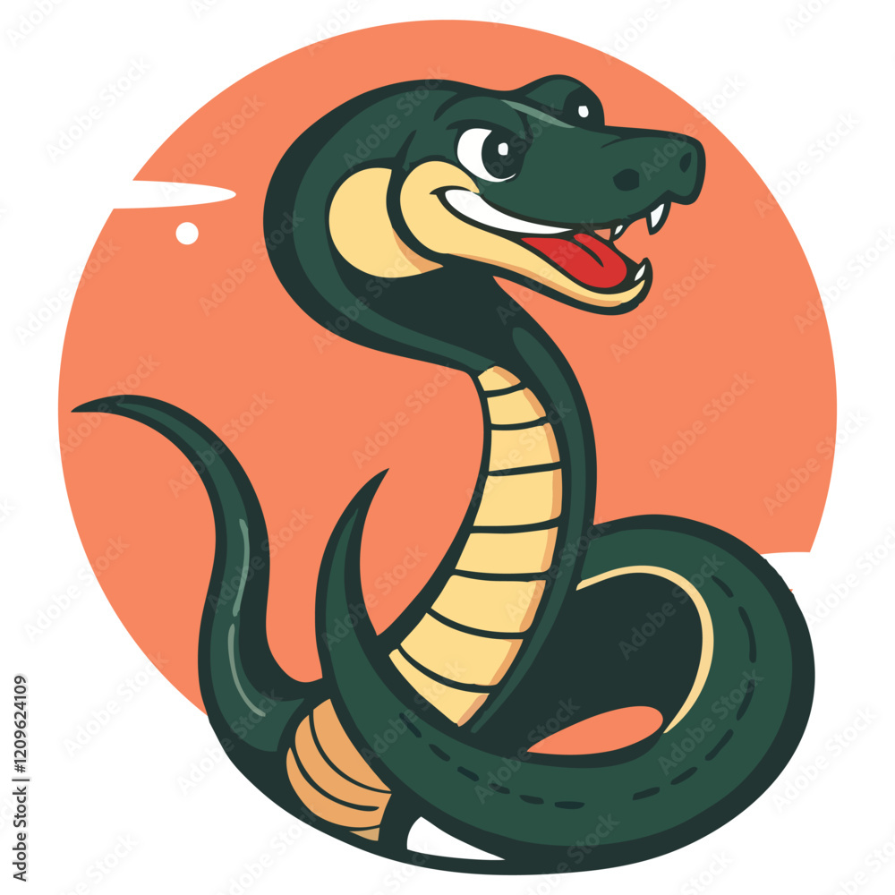 Fototapeta premium New Year 2025, year of the snake, 2025 vector illustration