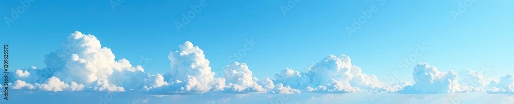 White clouds gather on the horizon of a clear blue sky, gathering, horizon White clouds gather on the horizon of a clear blue sky, gathering, horizon