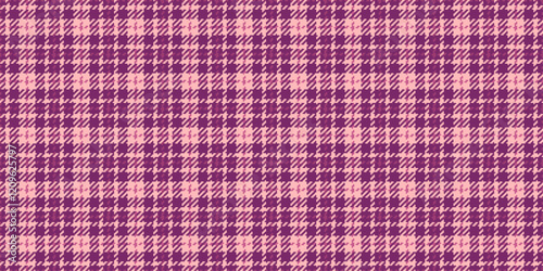 Stylish pink and purple houndstooth pattern.  Perfect for textile designs, fashion, website backgrounds, or any project needing a sophisticated, textured look.  Seamless repeat for versatile use.