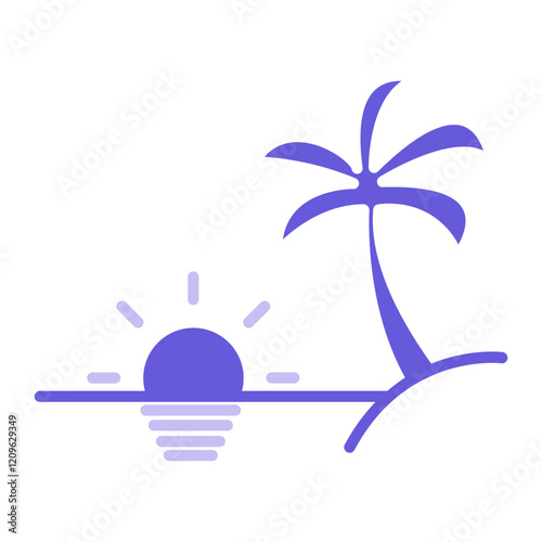 Beach Landscape Icon