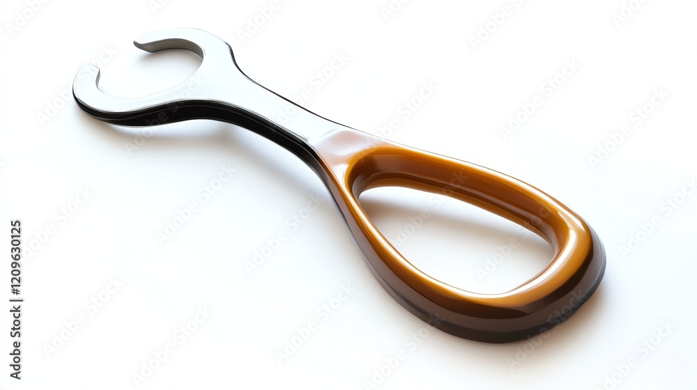 Stylish bottle opener on a white isolated background. Stylish bottle opener on a white isolated background.