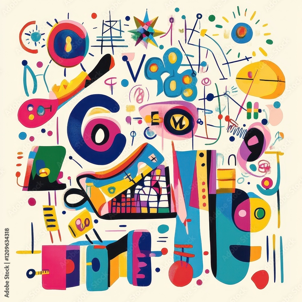 Fototapeta premium Abstract Colorful Shapes Composition Modern Art Design