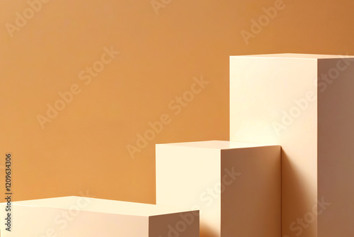 Abstract 3d podium render. product display podium and business concept.