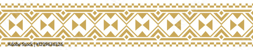 Gold ethnic border ornament. Geometric ethnic oriental seamless pattern. Stripe vector illustration. Native American Mexican African Indian tribal. Design border, textile, fabric, clothing, carpet.