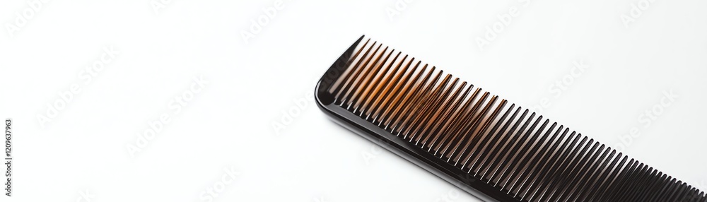 Close-up of a black hair comb on a white isolated background. Close-up of a black hair comb on a white isolated background.
