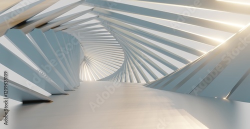 Fototapeta Naklejka Na Ścianę i Meble -  Abstract architecture background geometric shapes in design interior 3d render