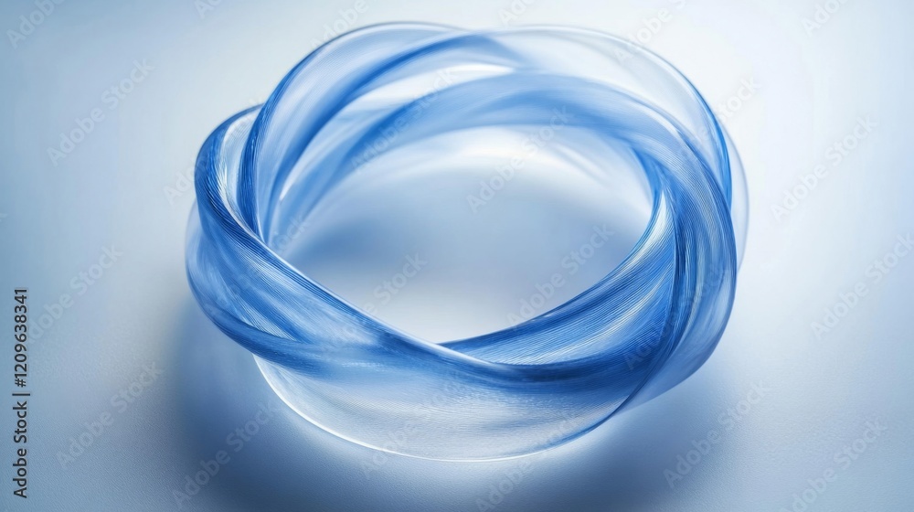 Blue Glass Sculpture Creates Abstract Circular Form Blue Glass Sculpture Creates Abstract Circular Form