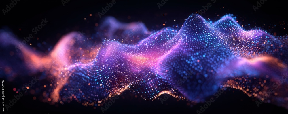 Obraz premium Abstract digital composition of glowing circuits and nodes, tech innovation.