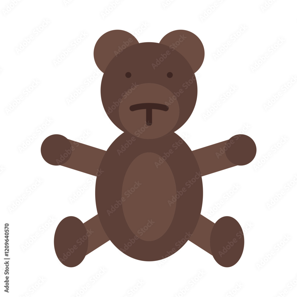 Fototapeta premium Teddy bear flat icon