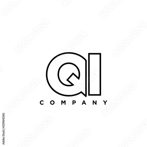 Letter Q and I, QI logo design template. Minimal monogram initial based logotype.