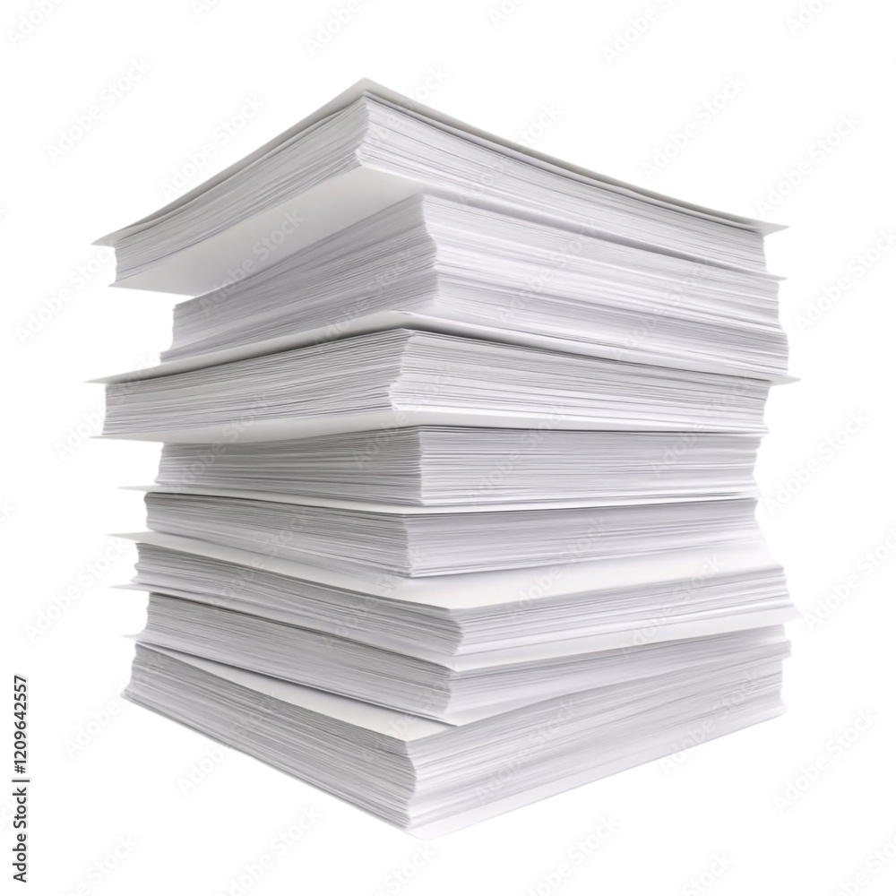 Stack of white paper sheets office supplies paperwork documents Stack of white paper sheets office supplies paperwork documents