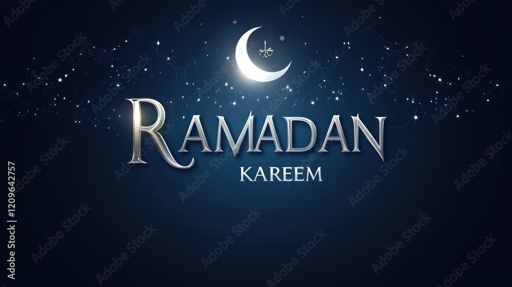 Elegant Silver Design for Ramadan Kareem Celebration Theme Elegant Silver Design for Ramadan Kareem Celebration Theme