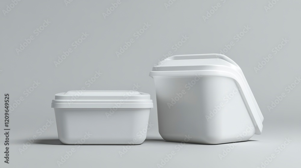 Mockup of plastic container with blank surface for logo and branding design display Mockup of plastic container with blank surface for logo and branding design display