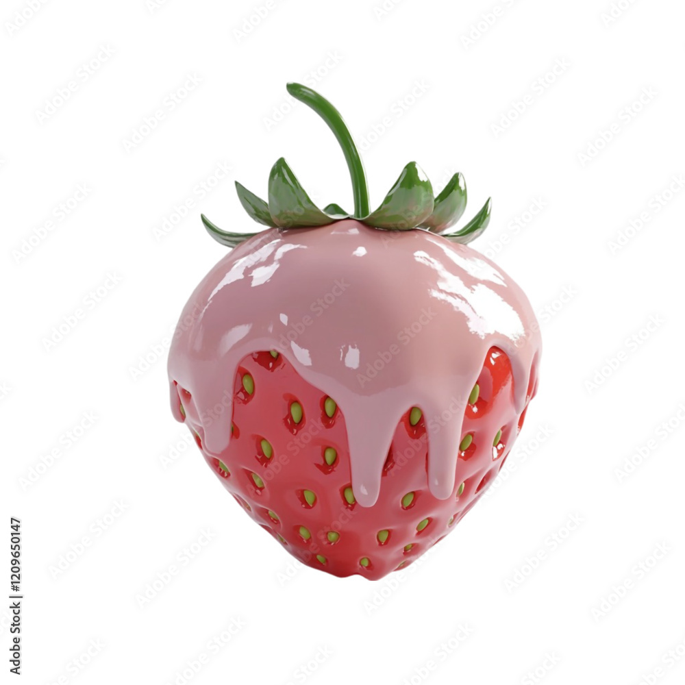 Strawberry covered in pink glaze delicious dessert sweet treat Strawberry covered in pink glaze delicious dessert sweet treat