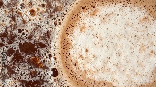 Coffee Background Featuring Rich Espresso and Creamy Cappuccino Foam in Circular Top View Composition photo