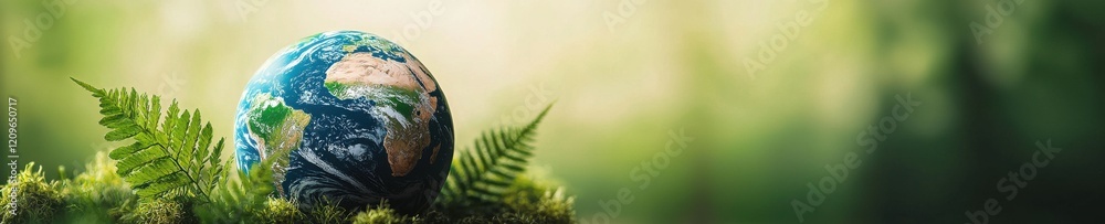 Fototapeta premium Illustration of Earth surrounded by sustainable development and green economy icons