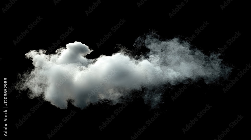 High resolution cloud texture on black background for creative design and editing in abstract photography and screen blending applications