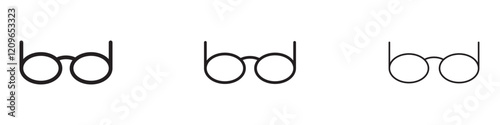 Glasses Icons in different strokes