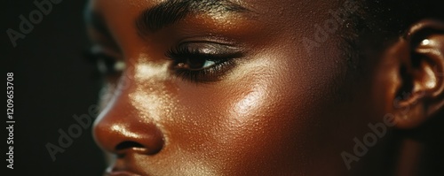 Wallpaper Mural A close-up of a person's cheekbones, highlighting their unique facial structure and the beauty of their natural features. Torontodigital.ca