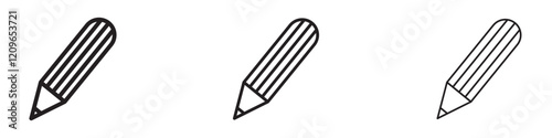 Pencil icons in black and blue collection