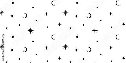 Stars seamless pattern set vector background