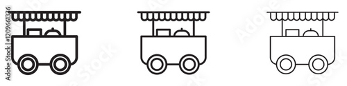 Food cart Icons in different strokes