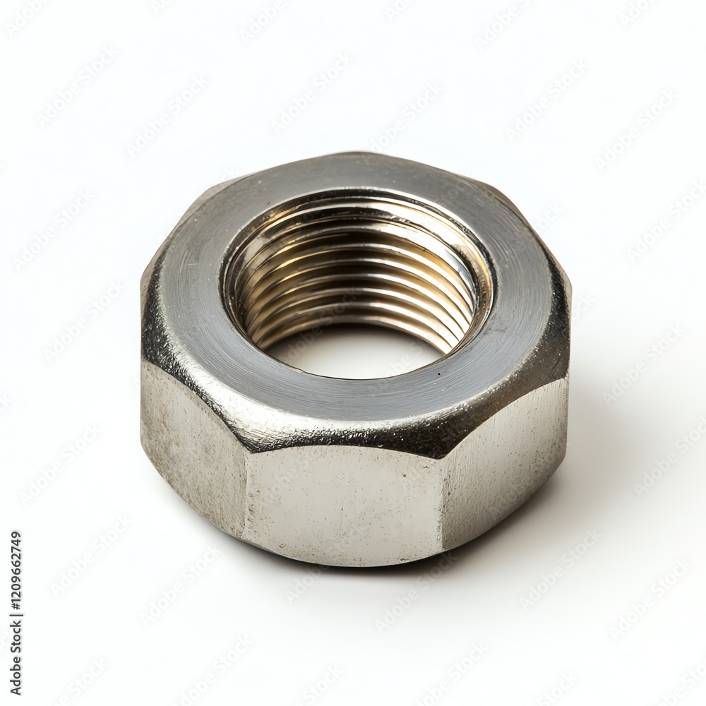 Metal nut on a white isolated background. Metal nut on a white isolated background.