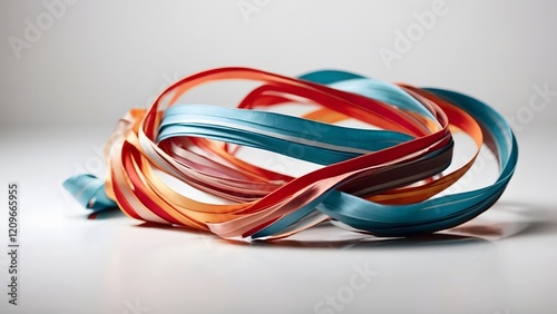 Wallpaper Mural Colorful Ribbons Intertwined on a Flat Surface Create a Vibrant Display of Textures and Hues Torontodigital.ca