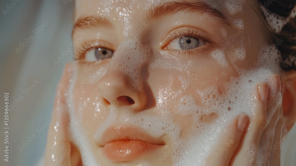 Beautiful young woman in shower washing face. Closeup portrait of attractive girl taking shower. Beautiful young woman in shower washing face. Closeup portrait of attractive girl taking shower.