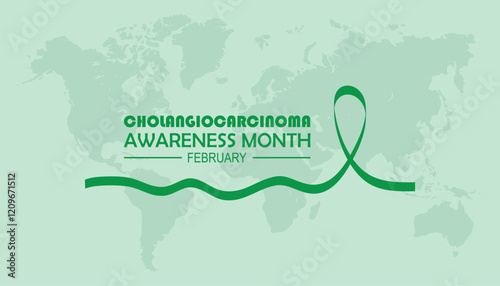 February is Cholangiocarcinoma Awareness Month. Vector template Design for banner, greeting card, poster, prints, social media post ,flyer , T shirt with background.