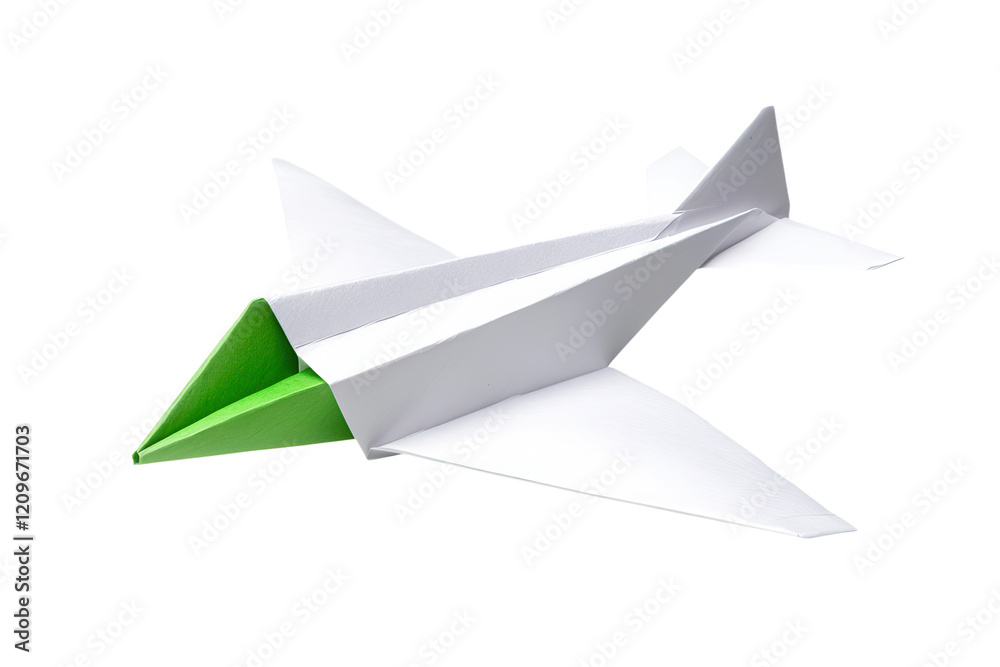 White paper airplane, isolated on transparent background White paper airplane, isolated on transparent background